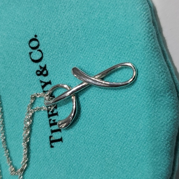 Tiffany & Co. Peretti Script Initial Y Charm Necklace Pendant - Picture 2 of 7